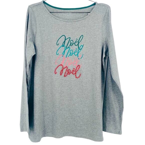 Kim Rogers Gray Noel Long Sleeve Tunic Top - Picture 2 of 6